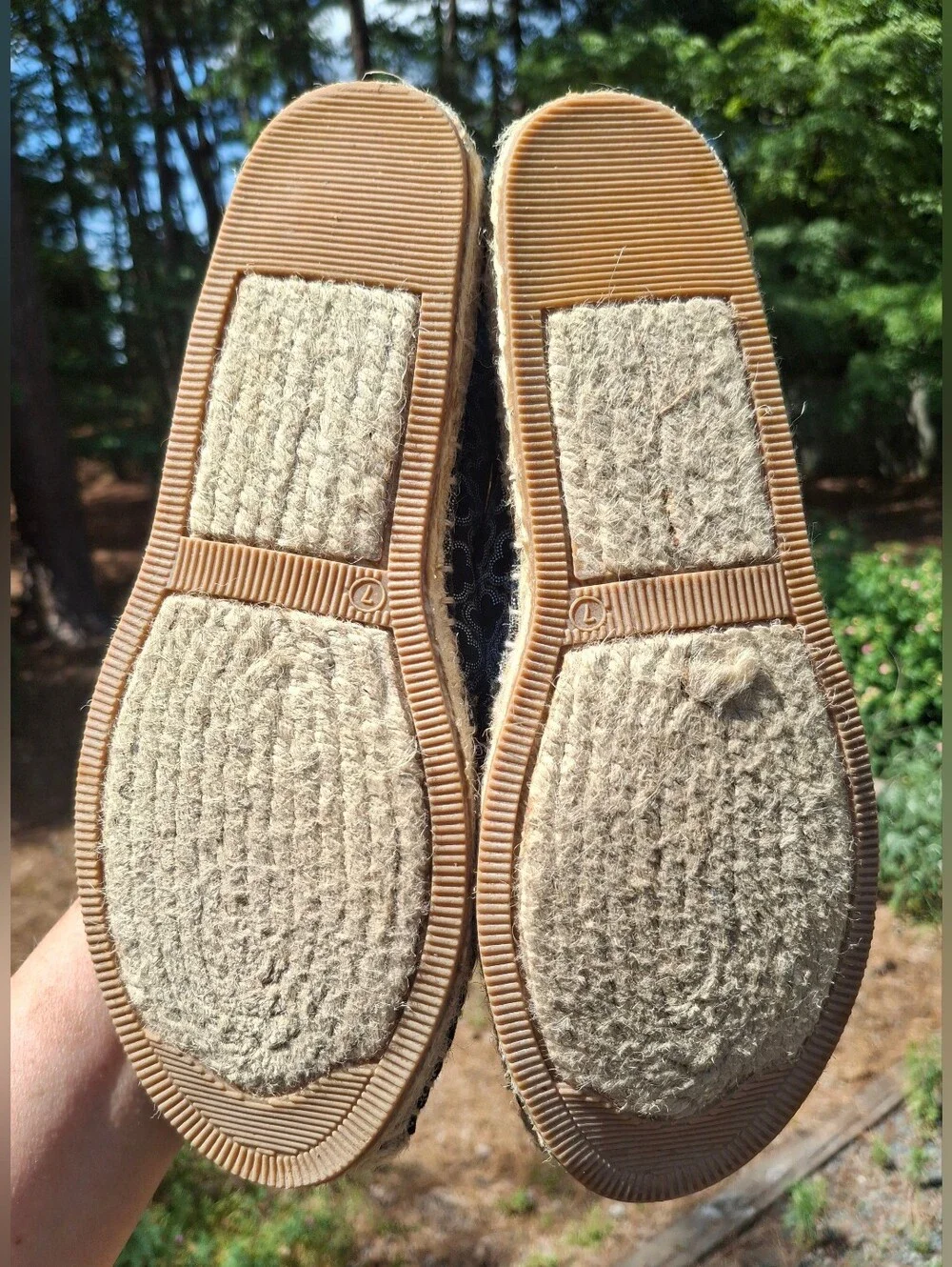 Brighton Avila Espadrille Black Geometric Pattern Slip On Espadrille Flats Sz 7